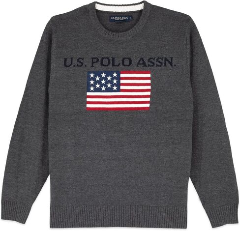 U.S. Polo Men's Flag Crew Neck Sweater Pullover in Saudi Arabia