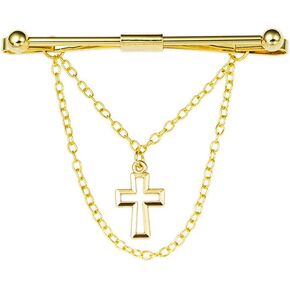 Chamvino business men's Wwomen's fashion metal round head streaming chain collar pins formal occasion suit collar clips BusinessTie pins (multi -color optional) in Saudi Arabia