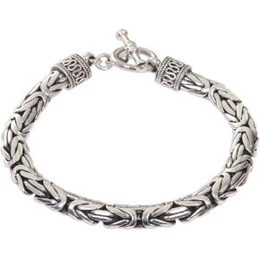 NOVICA .925 Sterling Silver Men's Chain Bracelet, Silver Dragon' in Saudi Arabia