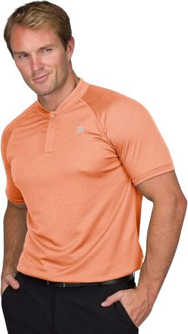Three Sixty Six Collarless Golf Shirts for Men - Men’s Casual Dry Fit Short Sleeve Polo, Lightweight and Breathable in Saudi Arabia