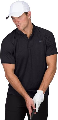 Three Sixty Six Collarless Golf Shirts for Men - Men’s Casual Dry Fit Short Sleeve Polo, Lightweight and Breathable in Saudi Arabia