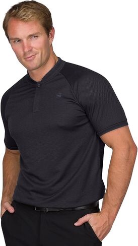 Three Sixty Six Collarless Golf Shirts for Men - Men’s Casual Dry Fit Short Sleeve Polo, Lightweight and Breathable in Saudi Arabia