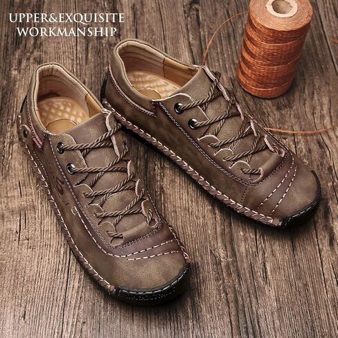 alcubieree Mens Leather Casual Shoes Comfortable Fashion Sneakers Loafers Lightweight Dress Walking Driving Shoes for Men（Size 7.5-13） in Kuwait