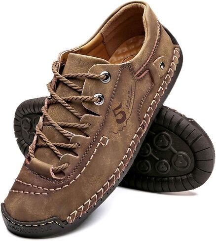 alcubieree Mens Leather Casual Shoes Comfortable Fashion Sneakers Loafers Lightweight Dress Walking Driving Shoes for Men（Size 7.5-13） in Kuwait