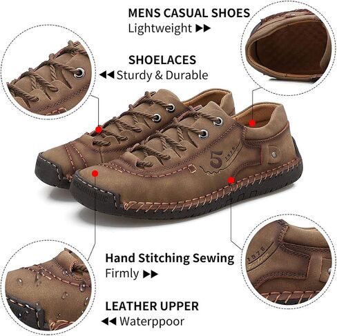 alcubieree Mens Leather Casual Shoes Comfortable Fashion Sneakers Loafers Lightweight Dress Walking Driving Shoes for Men（Size 7.5-13） in Kuwait