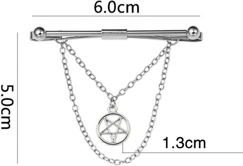 Chamvino business men's Wwomen's fashion metal round head streaming chain collar pins formal occasion suit collar clips BusinessTie pins (multi -color optional) in Kuwait