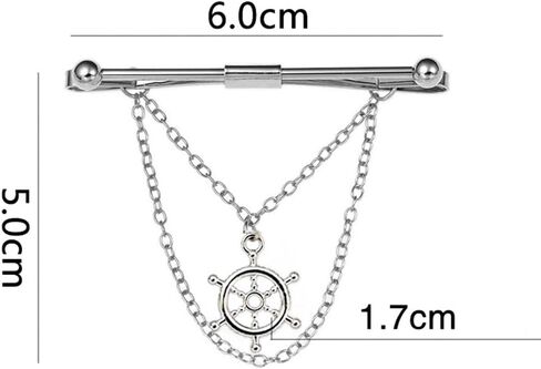 Chamvino business men's Wwomen's fashion metal round head streaming chain collar pins formal occasion suit collar clips BusinessTie pins (multi -color optional) in Kuwait