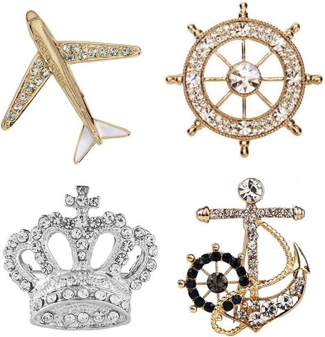 4PCS British Style Crown Brooch Men's Suit Corsage Vintage Badge Wedding Dress Corsage Accessories Exquisite Suit Badge in Kuwait