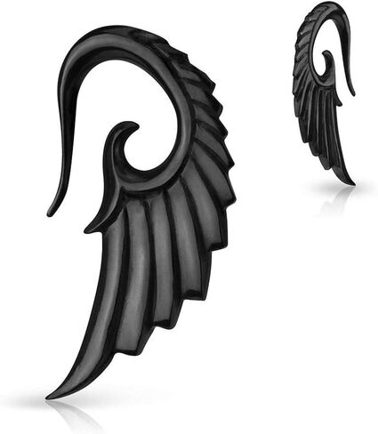 Covet Jewelry Angelic Wing Hand Carved Organic Horn Taper in Saudi Arabia