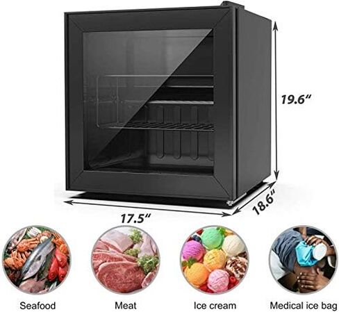 Northair Mini Freezer 1.1 Cu Ft with Glass Display Door 7 Temperature Settings for Ice Cream/Breast Milk/Sea Food/High-alcohol Liquor in Kuwait