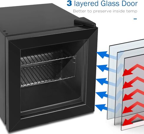 Northair Mini Freezer 1.1 Cu Ft with Glass Display Door 7 Temperature Settings for Ice Cream/Breast Milk/Sea Food/High-alcohol Liquor in Kuwait