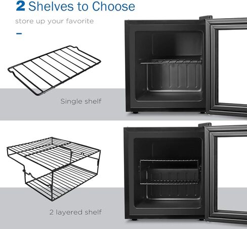 Northair Mini Freezer 1.1 Cu Ft with Glass Display Door 7 Temperature Settings for Ice Cream/Breast Milk/Sea Food/High-alcohol Liquor in Kuwait