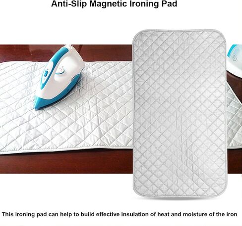 Ironing Pad, Portable Foldable Anti-Slip Magnetic Travel Ironing Pad Mat Blanket Ironing Pad Cover for Washer/Dryer/Table Top/Countertop/Small Ironing Board in Kuwait