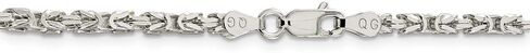 Solid 925 Sterling Silver 2.5mm Byzantine Chain Necklace - with Secure Lobster Lock Clasp in Kuwait