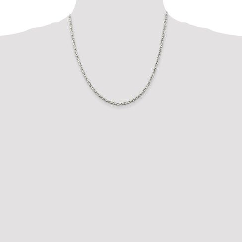 Solid 925 Sterling Silver 2.5mm Byzantine Chain Necklace - with Secure Lobster Lock Clasp in Kuwait