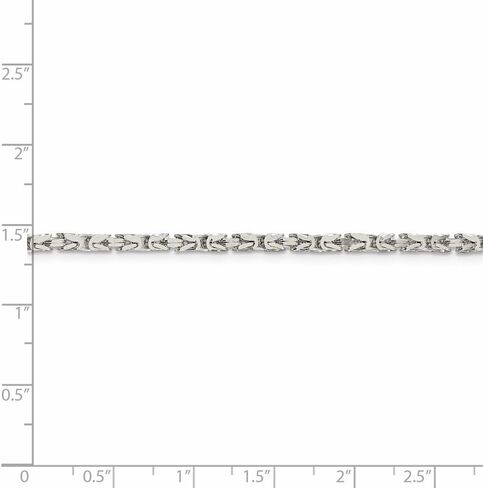 Solid 925 Sterling Silver 2.5mm Byzantine Chain Necklace - with Secure Lobster Lock Clasp in Kuwait