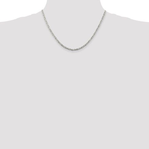 Solid 925 Sterling Silver 2.5mm Byzantine Chain Necklace - with Secure Lobster Lock Clasp in Kuwait