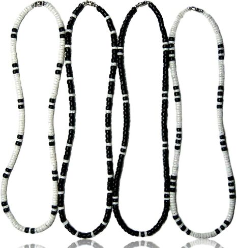 Native Treasure - Men's Set of 4 Puka Shell and Coco Bead Surfer Necklaces #2-5mm (3/16") in Saudi Arabia