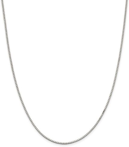 Solid 925 Sterling Silver 1.5mm Box Chain Necklace - with Secure Lobster Lock Clasp in Kuwait