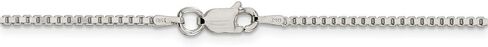 Solid 925 Sterling Silver 1.5mm Box Chain Necklace - with Secure Lobster Lock Clasp in Kuwait