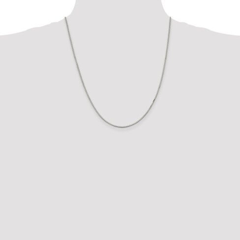 Solid 925 Sterling Silver 1.5mm Box Chain Necklace - with Secure Lobster Lock Clasp in Kuwait