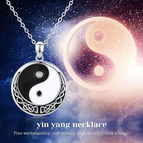 Yin Yang Necklace 925 Sterling Sliver Yin and Yang Pendant Yin Yang Jewelry Gifts for Men Women in Saudi Arabia