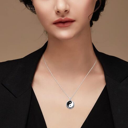 Yin Yang Necklace 925 Sterling Sliver Yin and Yang Pendant Yin Yang Jewelry Gifts for Men Women in Saudi Arabia