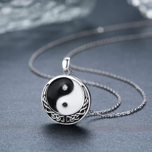 Yin Yang Necklace 925 Sterling Sliver Yin and Yang Pendant Yin Yang Jewelry Gifts for Men Women in Saudi Arabia