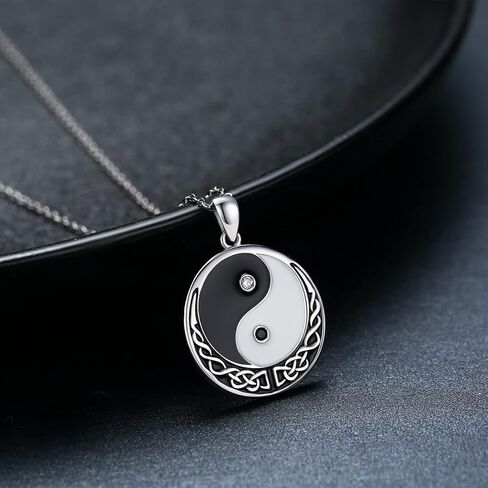 Yin Yang Necklace 925 Sterling Sliver Yin and Yang Pendant Yin Yang Jewelry Gifts for Men Women in Saudi Arabia