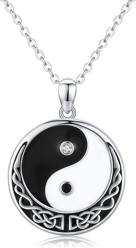 Yin Yang Necklace 925 Sterling Sliver Yin and Yang Pendant Yin Yang Jewelry Gifts for Men Women in Saudi Arabia