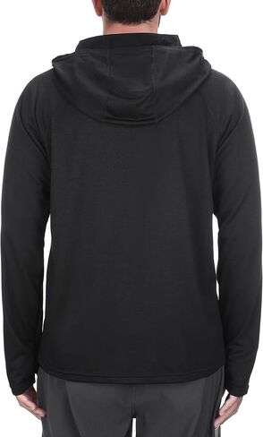 FISHEAL سويت شيرت بغطاء للرأس بسحاب ربع للرجال - بلوفر بغطاء للرأس وأكمام طويلة ومتوسط ​​الوزن مع جيوب بسحاب in Kuwait