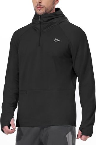 FISHEAL سويت شيرت بغطاء للرأس بسحاب ربع للرجال - بلوفر بغطاء للرأس وأكمام طويلة ومتوسط ​​الوزن مع جيوب بسحاب in Kuwait