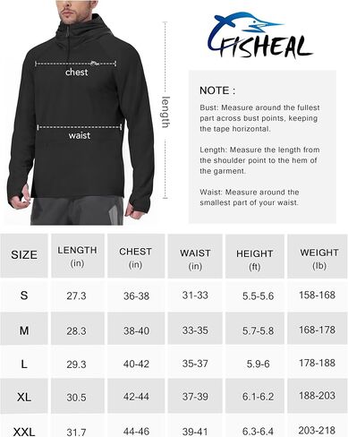 FISHEAL سويت شيرت بغطاء للرأس بسحاب ربع للرجال - بلوفر بغطاء للرأس وأكمام طويلة ومتوسط ​​الوزن مع جيوب بسحاب in Kuwait