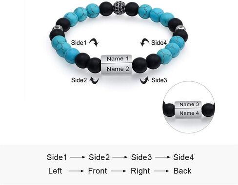 Personalized Chakra Stone Bracelets for Men Custom Engraved Initial Name Bracelet for Husband Son With Charms in Kuwait
