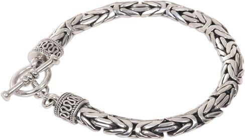 NOVICA .925 Sterling Silver Men's Chain Bracelet, Silver Dragon' in Saudi Arabia