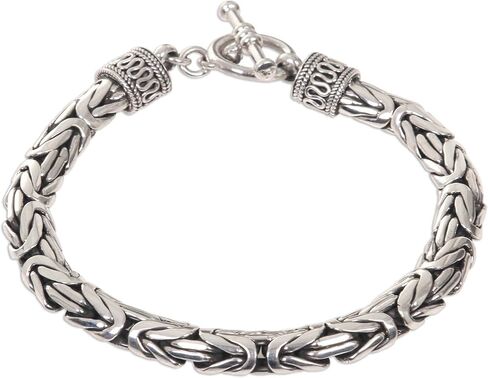 NOVICA .925 Sterling Silver Men's Chain Bracelet, Silver Dragon' in Saudi Arabia