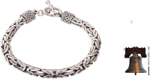 NOVICA .925 Sterling Silver Men's Chain Bracelet, Silver Dragon' in Saudi Arabia