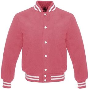 Men's All Wool Bomber Style Letterman Baseball Knit Rib Varsity Jacket in Saudi Arabia