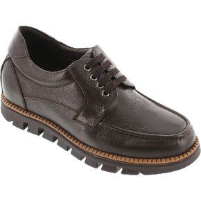 CALTO Men's Invisible Height Increasing Elevator Shoes - Pebble Grain Leather Lace-up Casual Shoes - 3 Inches Taller in Saudi Arabia
