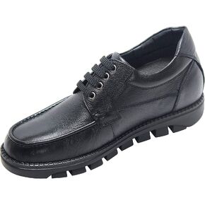 CALTO Men's Invisible Height Increasing Elevator Shoes - Pebble Grain Leather Lace-up Casual Shoes - 3 Inches Taller in Kuwait