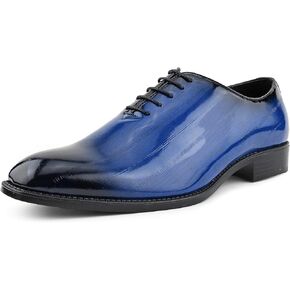 Bolano Brayden - Men's Dress Shoes - Exotic EEL Skin Print, Oxford Lace-Ups, Black Burnished Toe - Exotic Formal Shoes for Men - Original, Designer Shoes in Saudi Arabia
