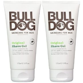 Bulldog Skincare for Men Original Shave Gel (Pack of 2) With 8 Essential Oils, Aloe Vera, Jojoba and Konjac Mannam, 5.9 fl. oz.