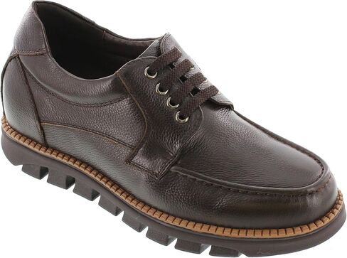 CALTO Men's Invisible Height Increasing Elevator Shoes - Pebble Grain Leather Lace-up Casual Shoes - 3 Inches Taller in Saudi Arabia