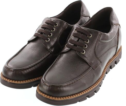 CALTO Men's Invisible Height Increasing Elevator Shoes - Pebble Grain Leather Lace-up Casual Shoes - 3 Inches Taller in Saudi Arabia