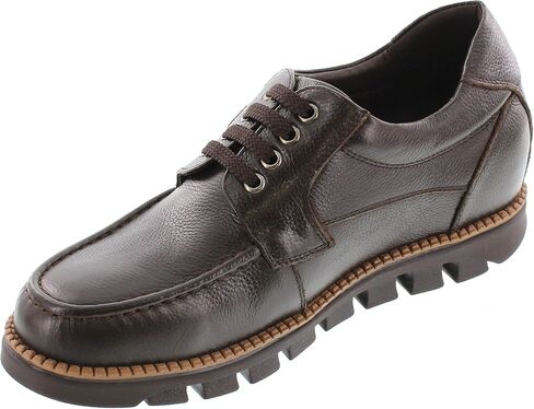 CALTO Men's Invisible Height Increasing Elevator Shoes - Pebble Grain Leather Lace-up Casual Shoes - 3 Inches Taller in Saudi Arabia