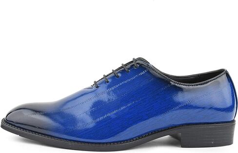 Bolano Brayden - Men's Dress Shoes - Exotic EEL Skin Print, Oxford Lace-Ups, Black Burnished Toe - Exotic Formal Shoes for Men - Original, Designer Shoes in Kuwait