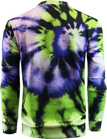 Screenshotbrand Mens Urban Hip Hop Premium Tie Dye Fleece - Pullover Active Urbanwear Street Fashion Crew Neck Sweatshirt in Saudi Arabia