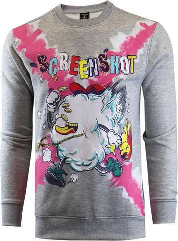 Screenshotbrand Mens Urban Hip Hop Premium Tie Dye Fleece - Pullover Active Urbanwear Street Fashion Crew Neck Sweatshirt in Saudi Arabia