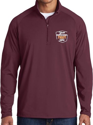 Personalized Embroidered Zip Pullover Custom Add Your Text Half Zip Sport Sweatshirt for Men in Kuwait