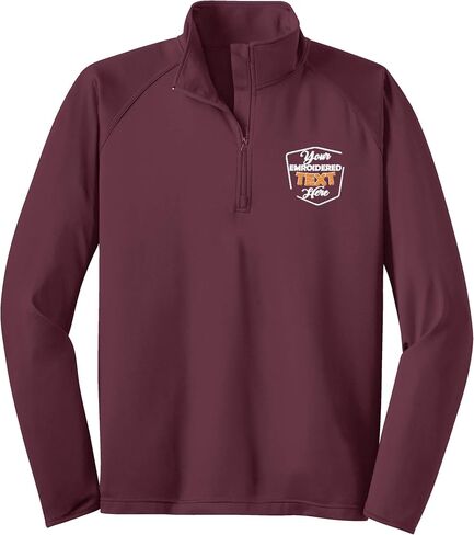 Personalized Embroidered Zip Pullover Custom Add Your Text Half Zip Sport Sweatshirt for Men in Kuwait